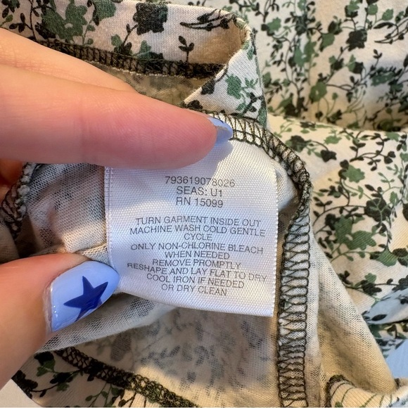 Laura Scott Classic Fit Green Floral Short Sleeve Polo - Size Large - Picture 5 of 5